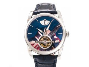 JB / YS Tourbillon PFH251 Montre de luxe pour hommes PF510.01 Mouvement mécanique, stockage d'énergie cinétique 60 heures, montre saphir de type tonneau de vin 42 mm miroir trois