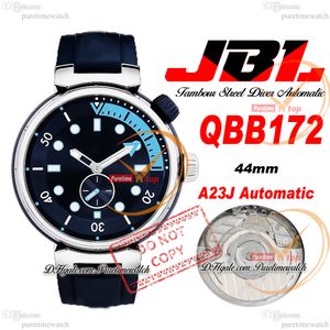 JBL Tambour Street Diver QBB172 A23J Relógio automático masculino relógios femininos 44 mm Caixa de aço Skyline mostrador azul pulseira de borracha Super Edition Reloj Hombre Puretime A1