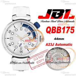 JBL Tambour Street Diver QBB175 A23J Montre automatique pour homme et femme, boîtier en acier de 44 mm, cadran blanc du Pacifique, bracelet en caoutchouc, Super édition Reloj Hombre Puretime F6