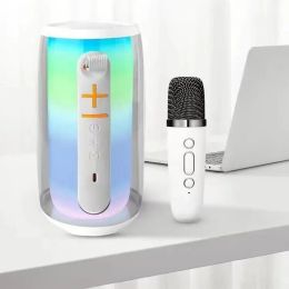 Draagbare luidsprekerpuls 6 Wireless Bluetooth Waterdichte luidspreker Puls 6 Full Color Screen LED -lichten Bass Muziek Wireless Microfoon Karaoke -luidsprekers