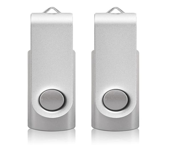 Jboxing 2pcs Silver 32GB USB 20 Unidades flash Rotante giratoria de pulgar Pen Drive 32GB Memoria plegable Palk para computadora portátil MacBO9352199