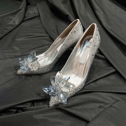 JC Crystal – chaussures de mariage pour demoiselle d'honneur française, talons hauts pointus et argentés, nouvelle collection automne/hiver 2023