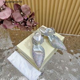 JC Elegant Sandals Designer Femmes Chaussures de mariage à talons hauts avec décoration en strass de dos