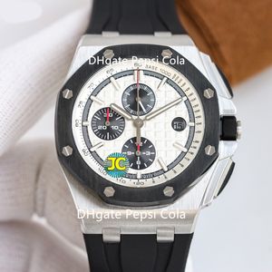 JC Factory Maker Reloj para hombre 26470 42 mm Cronómetro mecánico automático 12 bits de palabra 316L Cal.3126 Pulsera de goma súper brillante Relojes de pulsera impermeables