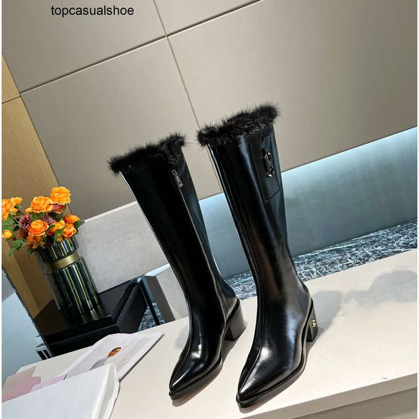 JC Jimmynessity Choo Leather Hardware New Vintage Designers Boots Trim Side Zipper Bootes Cow Hide Point Fashion Fashion Boots Boots Designer Shoes Factory Footwe