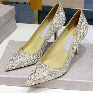 JC Jimmynessity Choo Wedding doit commuter avec Baotou New Shoes High Density Czech Diamonds généreux et Blogger de la mode Star