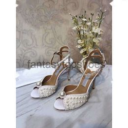 JC Jimmynessity Choo Women Pearl Sandals Designer UXury Sacora Elegant Bridal Marid Marid Robes Chaussures Plate-forme talon