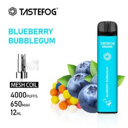 JC TasteFog Grand Rechargeable 4000puffs 0% 2% 5% NC BLUEBERRY BUBBLEGUM Flavour électronique Cigarette électronique Disposable Vape Pen gros