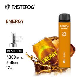 JC Tastefog GRAND Rechargeable 4000 bouffées 0% 2% 5% NC saveur de boisson énergisante cigarette électronique jetable Vape stylo vente en gros