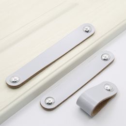 JD meubels handvat deur Europees modern leer 128 mm zwarte witte knop 64 mm garderobe lade kast