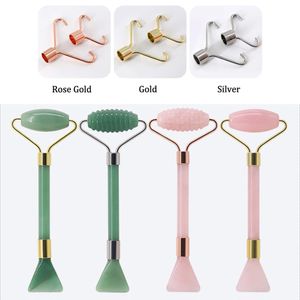 JD018 ROSE RODRZ ROSA RODILLA FACAL MASSAGER DONGLING GREEN JADE ROLLER CON FACE MASCA CRAPER MUTE MUTE MUTE METAL