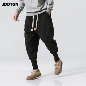 JDDTON Heren Harem Broek Chinese Stijl Harajuku Enkle Banded Jogger Joggingbroek Losse Casual Mannelijke Streetwear Dikke Broeken JE150 200930