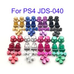 JDS-040 4.0 Aangepaste metalen knoppen Duimsticks Analoge Bullet D-pad voor Sony PS4 Pro Controller Full-knop Set