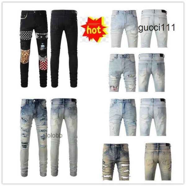 Jean amirirlies #016 amari Biker amilirs Holes New Jeans Man Pants DGZO AM Pantalons 2024 COOLGUY Arrivées Vêtements pour hommes Luxe DP2X Designer Denim DGZO D45X