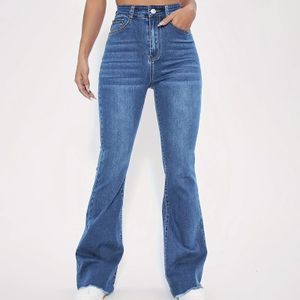 Pantalon de cargaison en jean pour femmes Bands femmes confortables confortables et pantalons en jean à la taille haute et à la mode à la mode