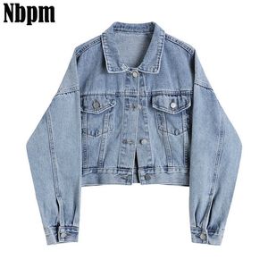 Jean jas vrouwen kleding korte denim vrouwelijke jas jas Koreaanse jassen lente val jassen voor vrouwen solide casual streetwear 210529