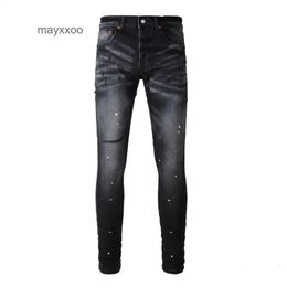 Jean mes high street heren gedragen mode jeans amiirii black 2024 cut demin out american purple vx6p