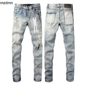 Jean Mens jeans dames kleding paarse jeans religie broek paarse merk jeans paarse gat ontwerper mannen heren jeans topkwaliteit mode casual streetwear slank jeans