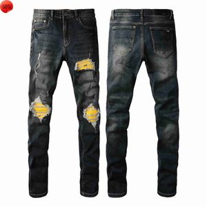 Jean Purple Jeans Men Designer Anti-Imging Slim Fit Casual Jeans Designer Pantal