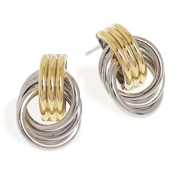 Boucles d'oreilles de pendentif géométrique Jeanbeau Gold Statement pour femmes et filles Mode d'oreilles à nœuds longs