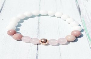 Jeaniver Fashion Design Fertility Goddess Bracelet Women039 Divine Love Spiritual Bracelet Shell Bead Rose Quarz Rhodonite Brac8361479