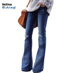 Jeans 2020 Fall Winter Mom Jeans High Taille Mujer Flare Jeans For Women Denim Skinny Jeans brede been vrouwelijke broek plus size dames