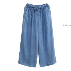 Jeans 2022 Summer Automne Fashion High Waim Denim Pantalon Lignet Femelle Femme Traw-cordon décontracté pantalon pour femmes