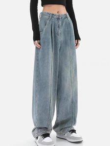 Jeans 2022 hiver y2k mode femme haruku jeans large jambe punk lâche pantalon de cargaison denim décontracté