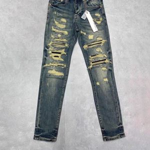 Jeans 2023 Designer Mens Purple Denim Pantalons de mode Pantalon de haute qualité Design Retro Streetwear Casual Sweatpants Joggers