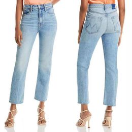 Calças de brim 2023 novas mulheres estiramento magro jeans cintura alta casual senhora calças jeans retas