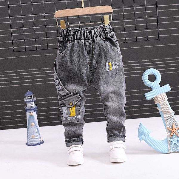 Jeans 2023 printemps automne mode garçons bébé pantalons décontractés dessin animé singe enfants Jean enfant en bas âge garçon pantalon enfants Denim 17Y 230905