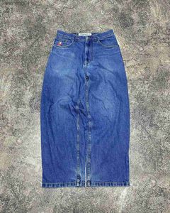 Jeans 2024 Nieuwste grote jongens geborduurd patroon blauwe retro Y2KBaggy jeans hoge taille gewassen jeans rechte pijpen broek dames jeans