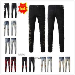 Jeans 2024 Luxe amari Jean Man amirl Nieuwkomers Heren amirlies Designer Denim am Holes Broek amis COOLGUY Bikerbroek imiri amiiri Clo OT6V