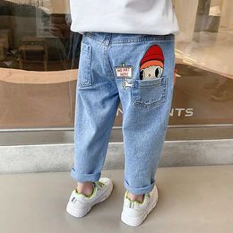 Jeans 2024 nouveau joli dessin animé enfants jean printemps automne décontracté taille élastique filles Denim pantalon 2-8 ans enfants pantalons