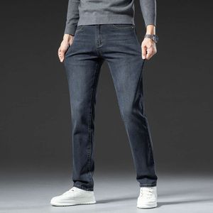 Jeans 2024 printemps/été marque tendance ample jambe droite hommes élastique affaires pantalons décontractés