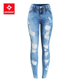 Jeans 2080 YouAxon Nowa DOSTAWA 2022 Tendencia de jeansy Damskie Denim streetwear spodnie damskie spodnie dla dziewczynki