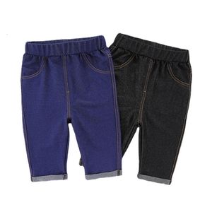 Jeans 2Y 3Y 4Y 5Y Garçon Enfants Pantalon Élastique Automne Pantalon Enfants Denim Bleu Noir En Gros Vêtements Hiver 230711