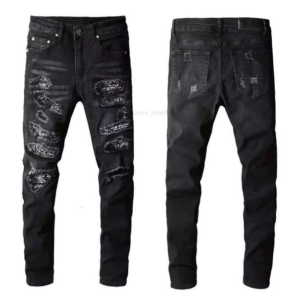 Jeans 40 Offmens Men Jeans Designer Hiphop Fashion Fashion Zipper Hole Wash Pantal