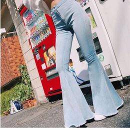 Jeans AISIYIFUSHI Denim pantalon évasé femmes Vintage cloche bas jean grande taille chaud automne pantalon large femme pantalon Flare Jeans