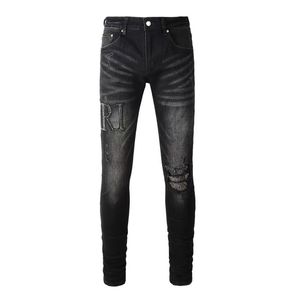 Jeans Amirs Designer Hommes Violet Jeans Mode Pantalon Droit Violet Tout Nouveau Véritable Stretch Hommes Robin Rock Revival Crystal Rivet Denim Designer 981