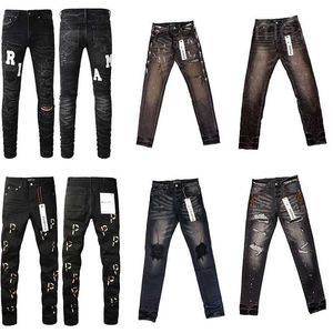 Jeans Amirs Designer Puple Hommes Skinny Luxe Denim Pantalon En Détresse Ripped Biker Noir Bleu Jean Slim Fit Moto 5QUJ