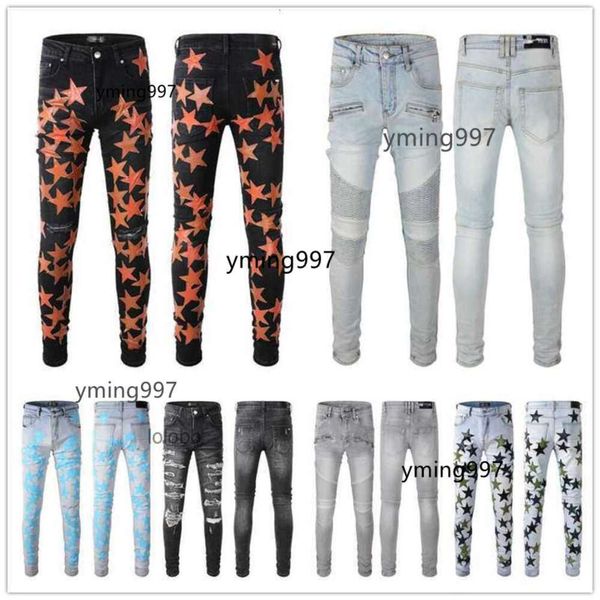 Jeans amis Luxury 2024 Jean Man New imiri amiiri Mens Arrivals Designer Denim amari Holes Pantalon amirl COOLGUY Biker Pants amirlies am Clothing YFHQ