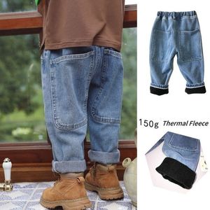 Jeans babyjongen kleren Koreaanse harembroeken broeken veelzijdige jongens denim broek bodems casual jeans big pocket peuter baggy jeans 130 230306