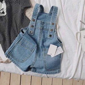 Jeans bébé fille garçon Denim salopette Shorts poche Version coréenne infantile enfant en bas âge Jean jarretelles Shorts enfant court été bébé vêtements