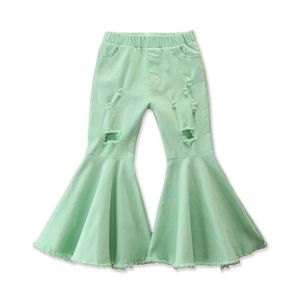 Jeans bébé filles jambe large pantalon évasé mode enfant en bas âge enfants automne cloche bas volants printemps pantalon