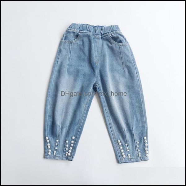 Jeans Babyinstar Nouvelle Arrivée Bleu Pour Enfants Perle Conception De Mode Style Denim Toddler Filles Lâche Pantalon Mxhome Dhu3E