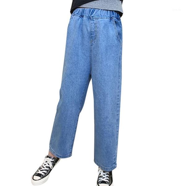 Jeans Big Girls Color sólido Niños Niña Primavera Otoño Niño Estilo casual Ropa para niños 6 8 10 12 14