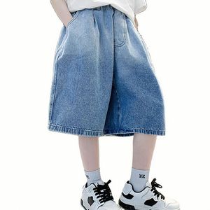 Jeans Garçons Denim Court Couleur Unie Jeans Garçons est Enfants Jeans Style Décontracté Enfants Vêtements 6 8 10 12 14 230424