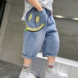 Jeans Pantalones cortos de mezclilla para niños Jeans para niños 2023 Pantalones sueltos casuales finos de verano 7 8 9 10 11 12 13 14 años 230830