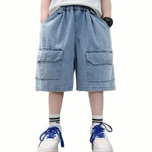 Jeans Boys Summer Jeans Solid Color Kids Boy jeans Est jeans voor jongens Casual Style Kids Deskleding 6 8 10 12 14 230424